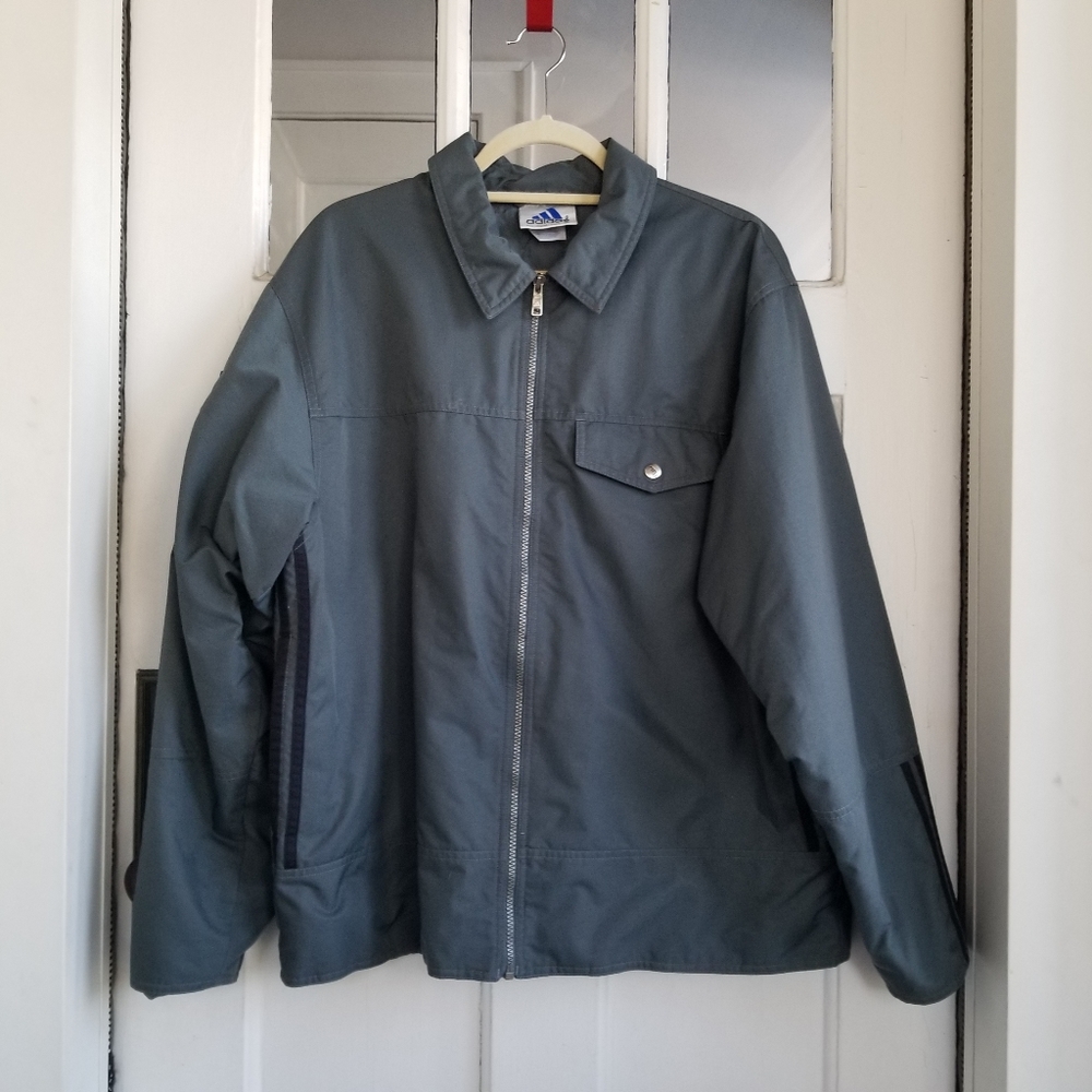 Adidas Gray Utility Zip Up Jacket, Sz M